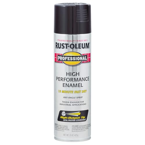 Rust-Oleum 7579838 Professional High Performance Enamel Spray Paint, 15 oz, Gloss Black, (Pack of 1)