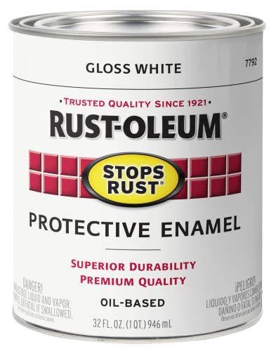 Rust-Oleum Stops Rust Paint, Gloss White, Quart