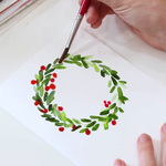 How to Paint a Christmas Wreath